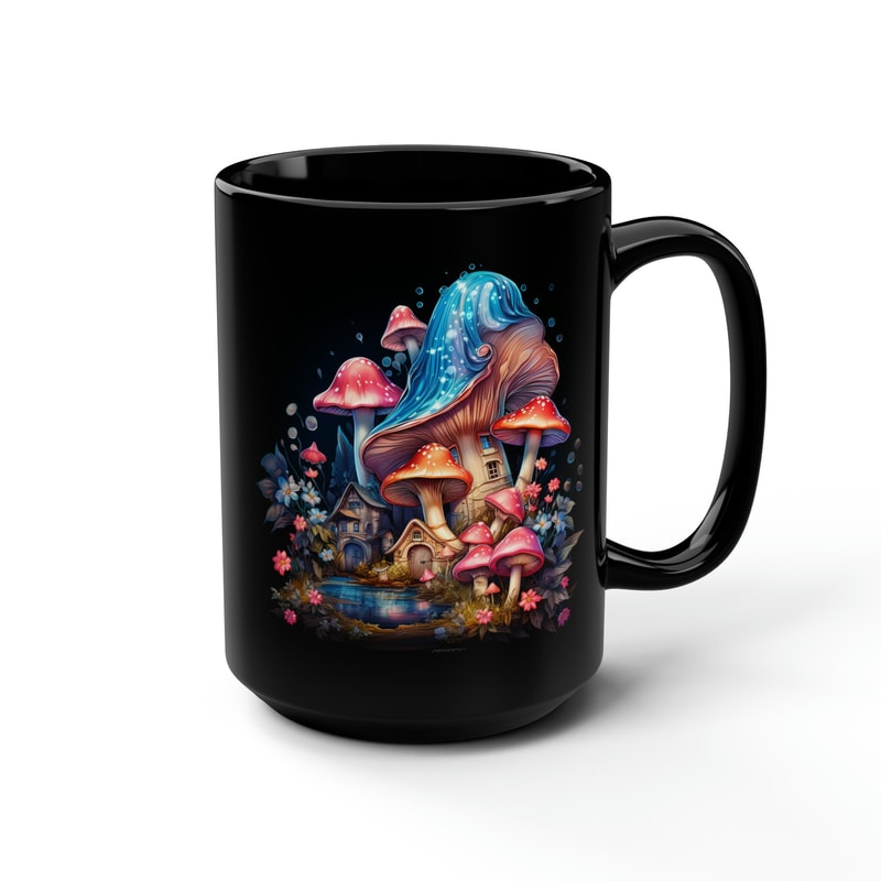 Fairy Mushroom House Enchanted Mushroom Coffee Mug Magical Forest Tea Mug 15oz Enchanted Forest Mug Magical Aesthetic Mushroom Cottage Mug 2.jpg