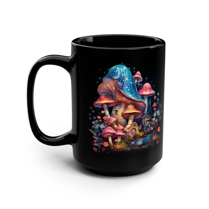 Fairy Mushroom House Enchanted Mushroom Coffee Mug Magical Forest Tea Mug 15oz Enchanted Forest Mug Magical Aesthetic Mushroom Cottage Mug 3.jpg
