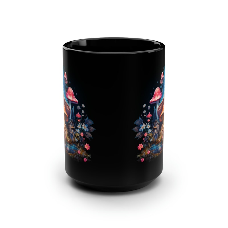 Fairy Mushroom House Enchanted Mushroom Coffee Mug Magical Forest Tea Mug 15oz Enchanted Forest Mug Magical Aesthetic Mushroom Cottage Mug 7.jpg