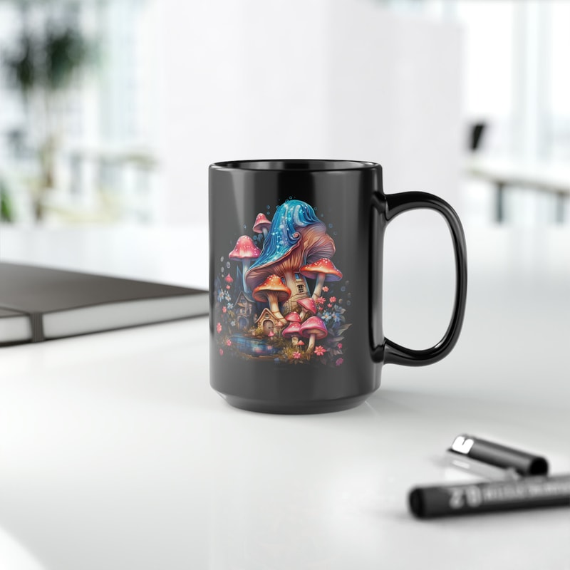 Fairy Mushroom House Enchanted Mushroom Coffee Mug Magical Forest Tea Mug 15oz Enchanted Forest Mug Magical Aesthetic Mushroom Cottage Mug 9.jpg