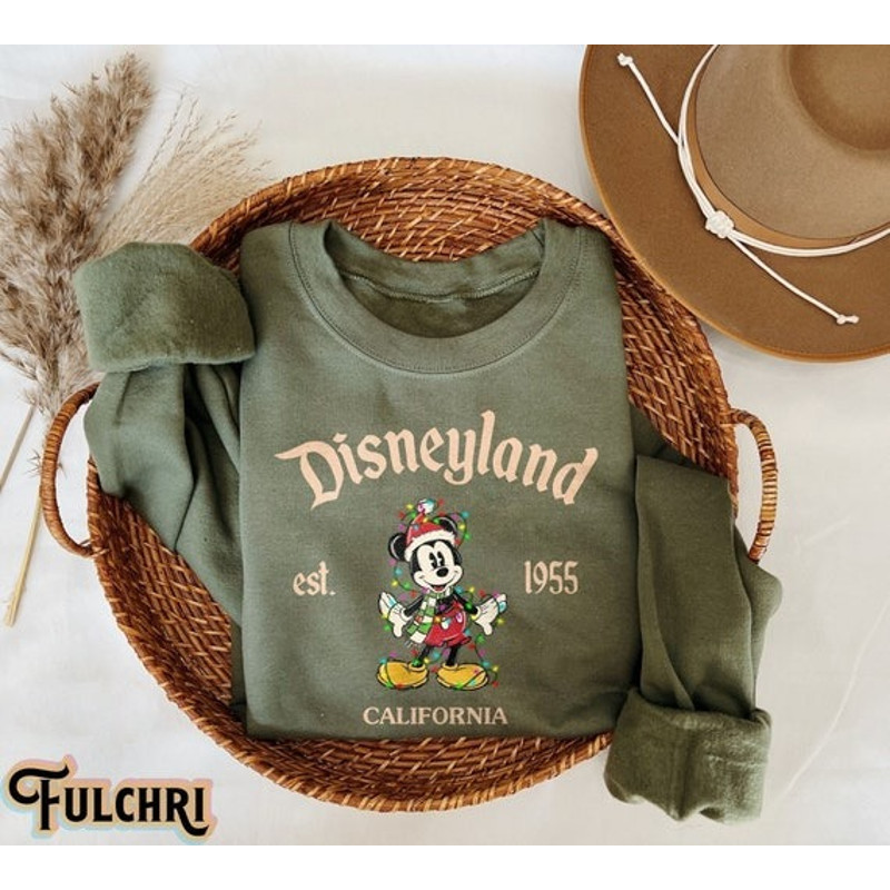 Retro Disneyland Christmas Sweatshirts, Disney Christmas Shirt, Mickey Minnie Christmas Shirt, Disneyland Est 1955 Christmas Sweatshirt.jpg