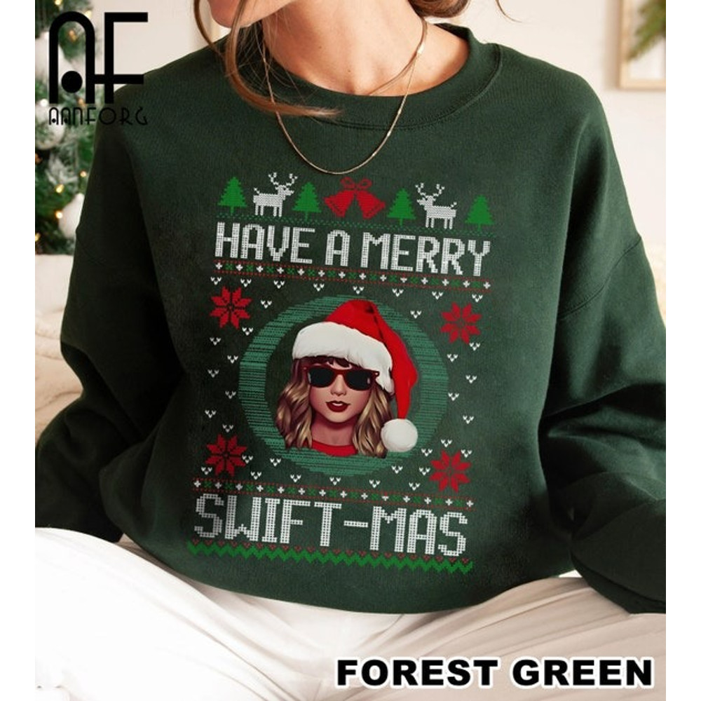 Ugly Merry Christmas Sweatshirt Have A Merry Swiftmas Sweatshirt Taylor Family Shirt Gift TS Fan The Eras Tour Sweatshirt Taylor Switfie Tee.jpg