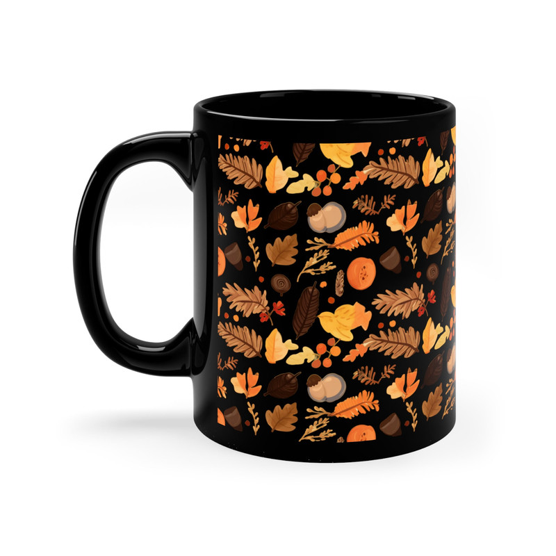 Fall Leaf Mug Autumn Leaf Patterned Cup Seasonal Coffee Mugs Rustic Autumn Drinkware Fall Themed Coffee Mug Maple Leaf Print Harvest Season 3.jpg