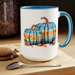 fall pumpkin mug plaid pumpkin coffee mug autumn coffee cup seasonal drinkware
