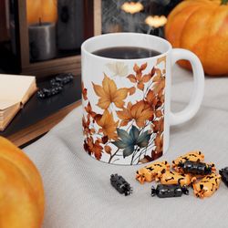 fall theme coffee mug fall leaf pattern cup autumn coffee mug autum pattern mug