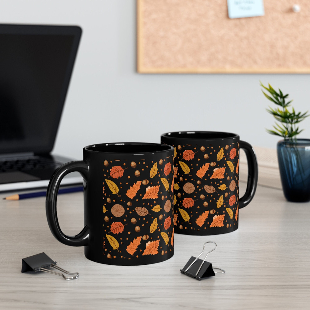 Fall Vibes Coffee Mug Fall Lover Gift Autumn Theme Coffee Mug Fall Leaf Pattern Mug Seasonal Coffee Cup Fall Season Mug Autumn Theme Mug 1.jpg