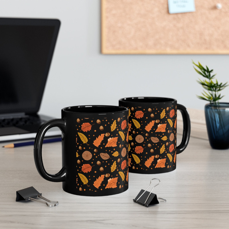 Fall Vibes Coffee Mug Fall Lover Gift Autumn Theme Coffee Mug Fall Leaf Pattern Mug Seasonal Coffee Cup Fall Season Mug Autumn Theme Mug 1.jpg