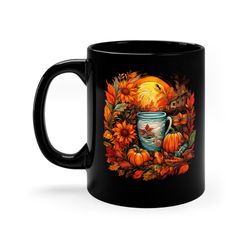 fall vibes mug beautiful autumn coffee mug pumpkin spice mug autumn moon mug fa