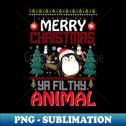 Merry christmas ya filthy animal - Decorative Sublimation PNG File - Vibrant and Eye-Catching Typography