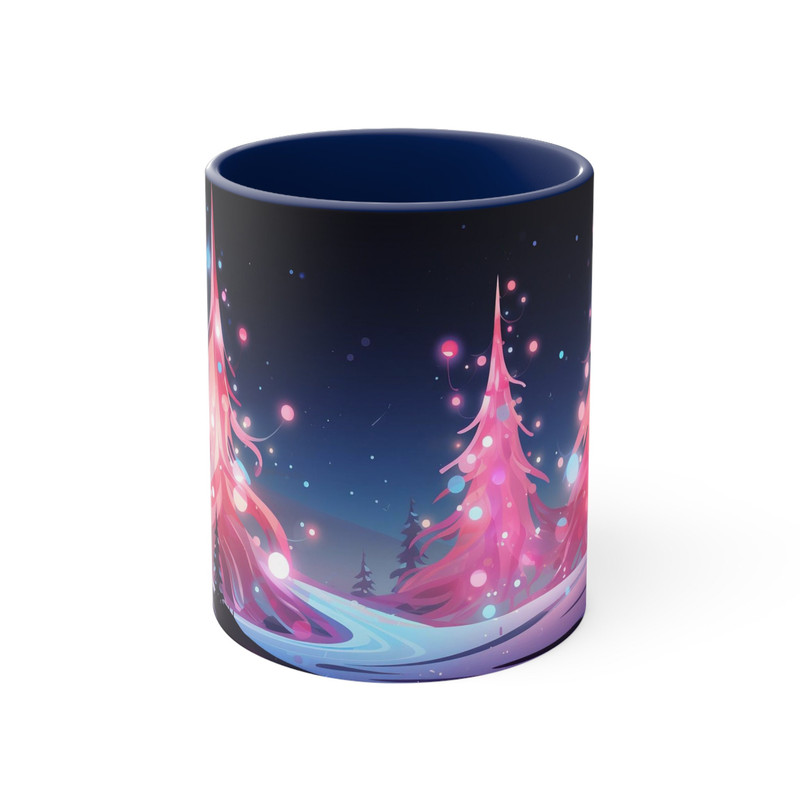 Festive Mug Christmas Tree Wrap Coffee Mug Seasonal Decor Tea Cup Holiday Drinkware Festive Season Cup Pink Christmas Tree Pinkmas Decor 3.jpg