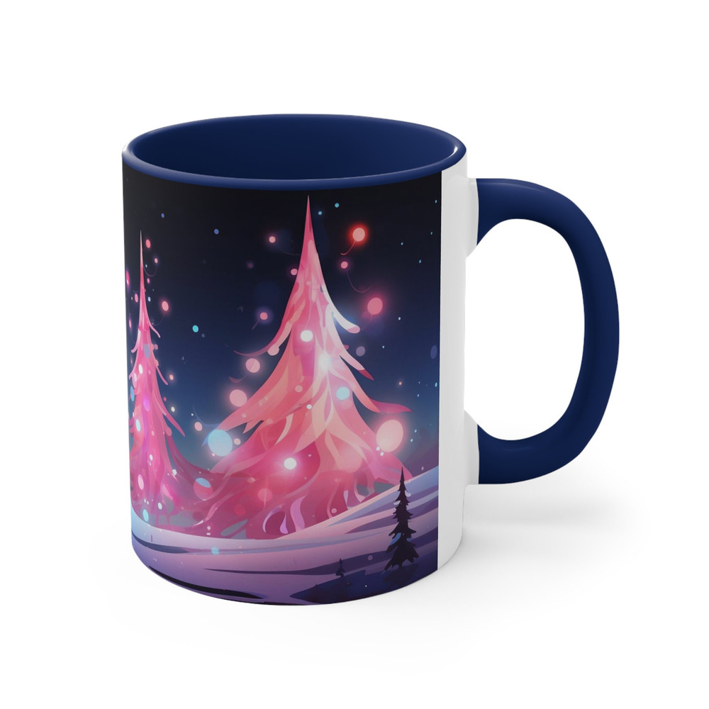 Festive Mug Christmas Tree Wrap Coffee Mug Seasonal Decor Tea Cup Holiday Drinkware Festive Season Cup Pink Christmas Tree Pinkmas Decor 5.jpg