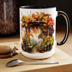 garden arbor mug autumn garden gif cup fall fruit tea cup fall and autumn leave