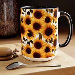 large sunflower mug sunflower coffee cup yellow flower tea mug giant sunflower