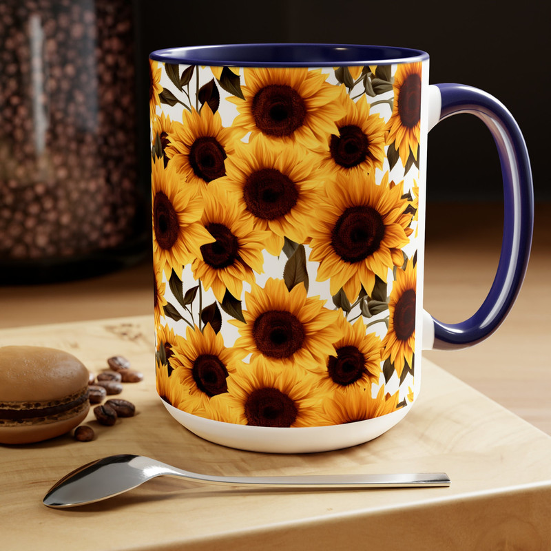 Large Sunflower Mug Sunflower Coffee Cup Yellow Flower Tea Mug Giant Sunflower Ceramic Coffee Mug Jumbo Sunflower Cup Large Floral Mug Gift 2.jpg