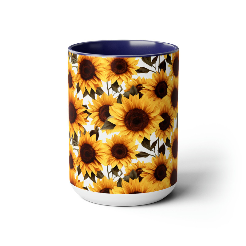 Large Sunflower Mug Sunflower Coffee Cup Yellow Flower Tea Mug Giant Sunflower Ceramic Coffee Mug Jumbo Sunflower Cup Large Floral Mug Gift 4.jpg