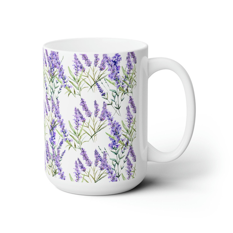 Lavender Flower Mug Purple Botanical Coffee Mug Purple Flower Pattern Tea Cup Lavender Wildflower Tea Mug Pressed Lavender Coffee Mug Gift 1.jpg