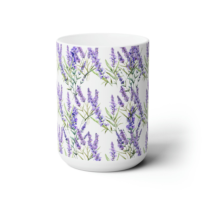 Lavender Flower Mug Purple Botanical Coffee Mug Purple Flower Pattern Tea Cup Lavender Wildflower Tea Mug Pressed Lavender Coffee Mug Gift 2.jpg
