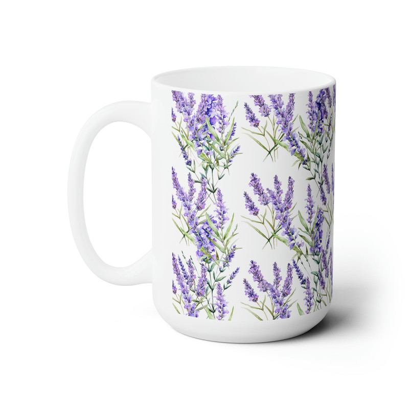 Lavender Flower Mug Purple Botanical Coffee Mug Purple Flower Pattern Tea Cup Lavender Wildflower Tea Mug Pressed Lavender Coffee Mug Gift 3.jpg
