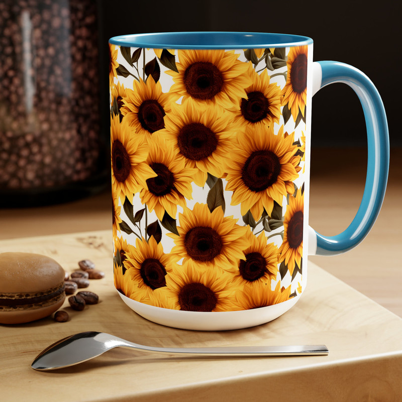 Large Sunflower Mug Sunflower Coffee Cup Yellow Flower Tea Mug Giant Sunflower Ceramic Coffee Mug Jumbo Sunflower Cup Large Floral Mug Gift 8.jpg