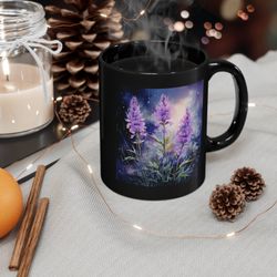 lavender wildflowers coffee mug floral lavender mug nature floral mug garden lo