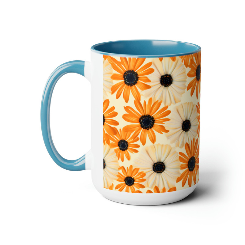 Light Tan Daisy Mug, Daisies Mug, Daisy Coffee Mug, Daisy Ceramic Mug, Ceramic Mug With Daisies, Cottagecore Daisy Mug, Daisy Mug Gift 7.jpg