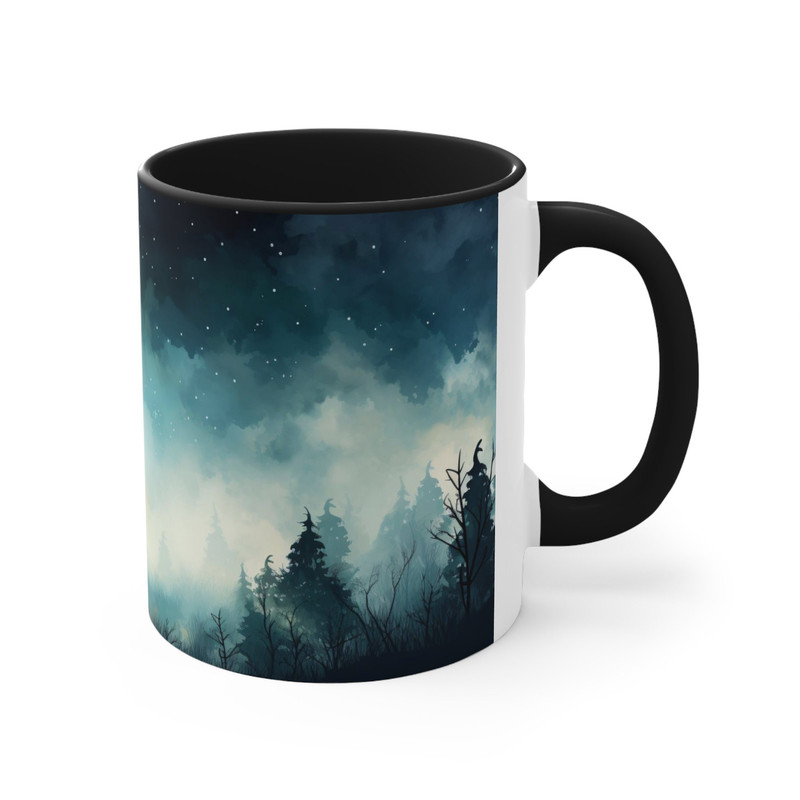 Misty Forest Cup Watercolor Ceramic Mug Nature Forest Coffee Mug Artistic Nature Mug Artistic Nature Mug Kitchenware For Nature Enthusiasts 4.jpg