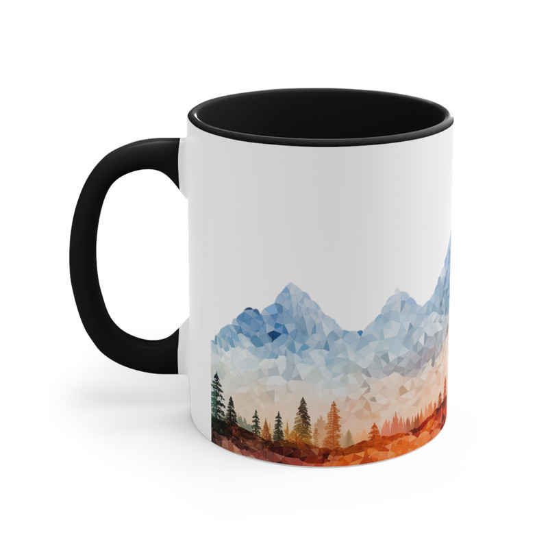Mountains And Forest Mug 11oz Ceramic Mountain Landscape Illustration Coffee Mug Forest Landscape Tea Mug Outdoor Adventure Tea Cup Gift 3.jpg