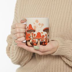 mushroom mug boho mushroom tea cup mushroom coffee mug botanical mushroom coffe