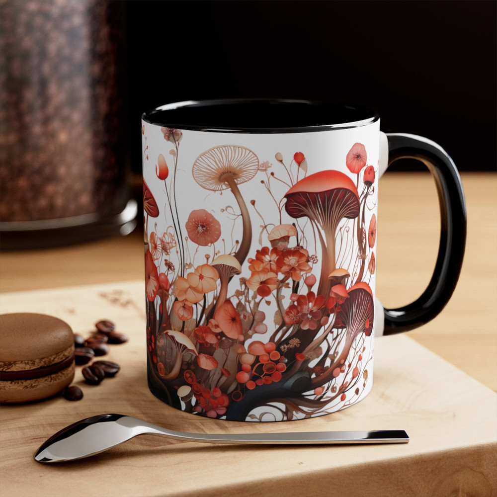 Mushroom Mug Botanical Boho Coffee Mug Botanical Mushroom Gifts Foraging Tea Cup Fungi Magic Tea Mug Cottagecore Mushroom Decor Mushroom Cup 2.jpg