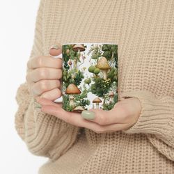 mushroom mug botanical mushroom coffee mug forest mushroom tea cup garden lover