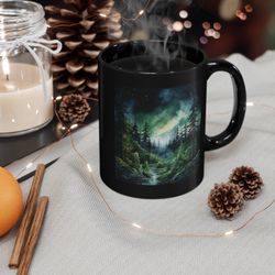 mystical evergreen forest mug evergreen tree coffee mug nature lovers coffee gi