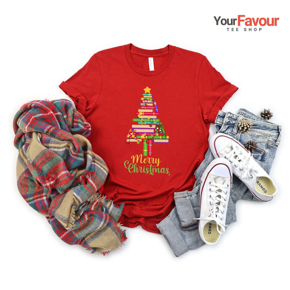 Christmas Book Tree Shirt,Book Lover,Christmas Lights Shirt,Book Nerd,Christmas Gift Teacher,Vintage Christmas,Gift For Her,School Christmas.jpg