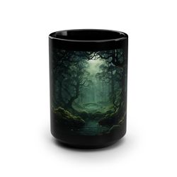 mythical forest mug enchanted woods coffee cup fantasy forest tea mug mystical