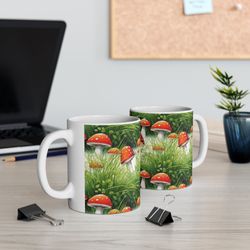 nature lovers mushroom mug outdoorsy mushroom coffee cup 11oz greenery coffee m
