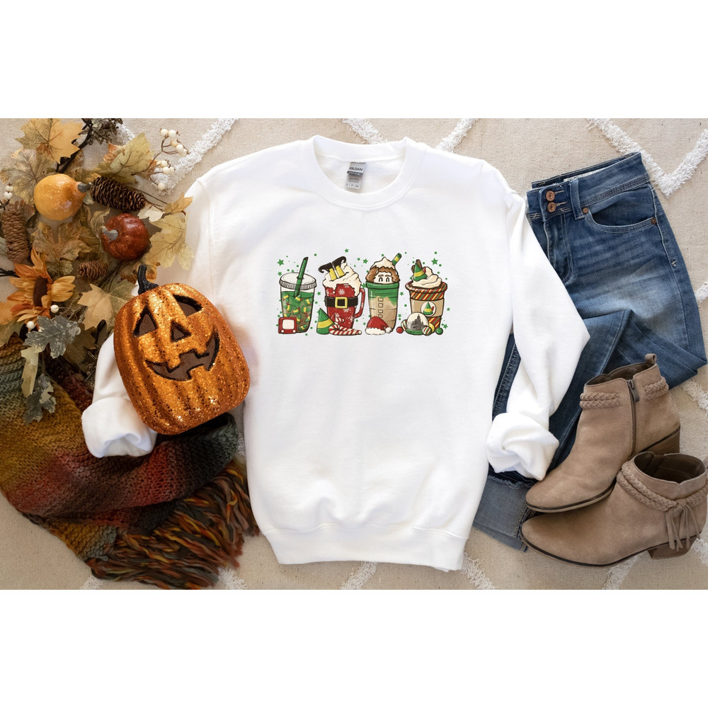 Christmas Elf Coffee Sweatshirt, Christmas Shirt, Coffe Sweasthirt, Coffe Lover, Christmas Gift, Christmas Tee, christmas shirts, Elf Shirt.jpg