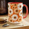 Orange Daisy Mug, Daisies Mug, Daisy Coffee Mug, Daisy Ceramic Mug, Ceramic Mug With Daisies, Cottagecore Daisy Mug, Daisy Mug Gift, Retro 10.jpg