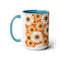 Orange Daisy Mug, Daisies Mug, Daisy Coffee Mug, Daisy Ceramic Mug, Ceramic Mug With Daisies, Cottagecore Daisy Mug, Daisy Mug Gift, Retro 7.jpg