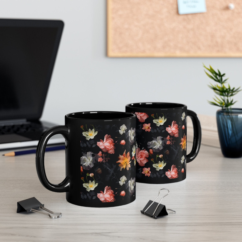 Pastel Floral Coffee Mug Pretty Flowers Mug Beautiful Flower Pattern Tea Cup Floral Coffee Mug Pretty Botanical Tea Cup Wildflowers Mug Gift 2.jpg