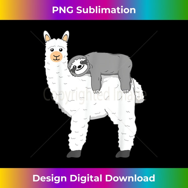 Sloth Riding Lama Funny Fluffy Animal Sloth Riding Llama - Innovative PNG Subl - Inspire ...