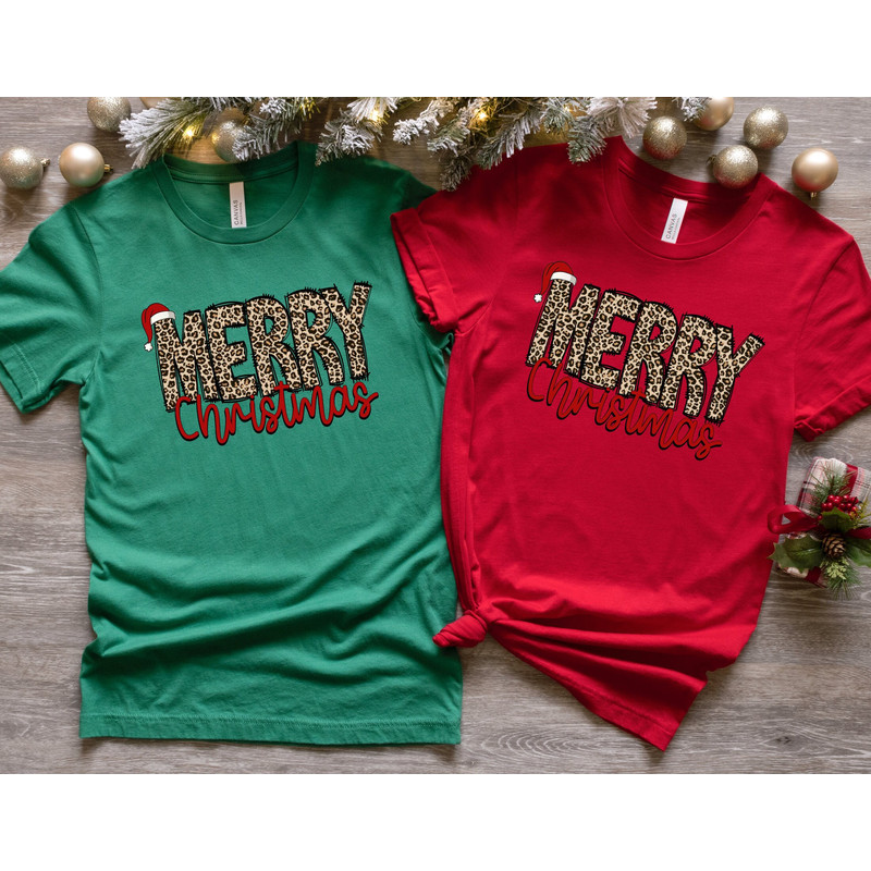 Merry Christmas Leopard Shirt, Christmas Shirt, Christmas T-shirt, Christmas Family Shirt, Christmas Gift, Holiday Gift, Leopard Shirt, Gift.jpg