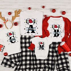 monogrammed family christmas shirt, womens christmas tshirts, christmas monogram shirt, family christmas shirt, christma