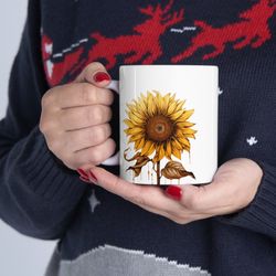 pretty sunflower coffee mug sunflower tea cup pretty sunflower design coffee