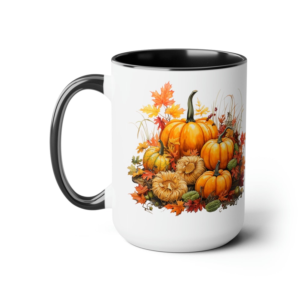 Pumpkin Fall Coffee Mug Pumpkin And Leaves Tea Mug Fall Lover Mug Gift Seasonal Cup Fall Season Gift Autumn Lover Gift Pumpkin Fall Tea Cup 2.jpg