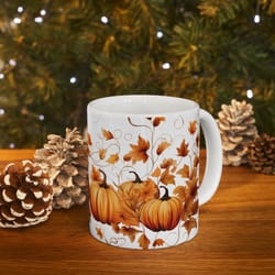 pumpkin pattern coffee mug autumn pumpkin mug fall season pumpkin cup fall them