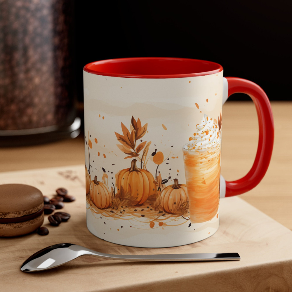 Pumpkin Spice Coffee Mug Latte Coffee Mug Autumn And Fall Inspired Mug Fall Theme Tea Cup Seasonal Autumn Mug Latte Cup Frappuccino Cup 1.jpg