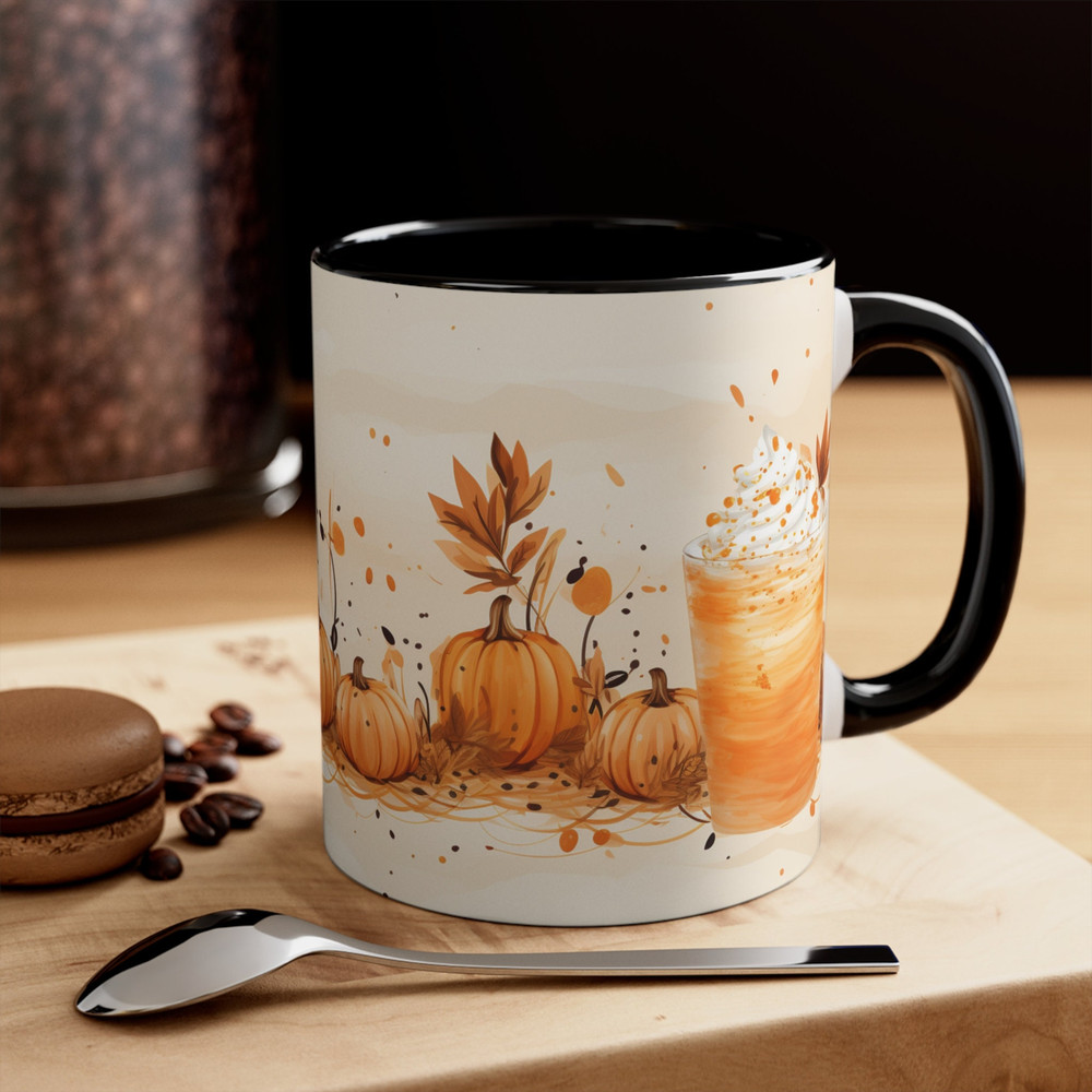 Pumpkin Spice Coffee Mug Latte Coffee Mug Autumn And Fall Inspired Mug Fall Theme Tea Cup Seasonal Autumn Mug Latte Cup Frappuccino Cup 2.jpg