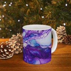 purple glaze mug purple coffee mug 11oz white ceramic purple tea mug unique pre
