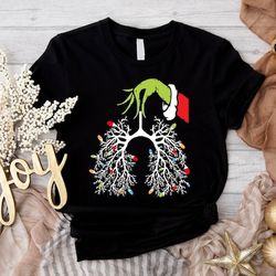 Christmas Nurse Shirt, Respiratory Therapist Tee, Lung Christmas Lights Shirt, Funny Pulmonologist X-mas T-shirt, Therap
