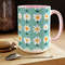 Retro Daisy Pattern Coffee Mug, Pretty Blue Retro Daisies Mug, Blue Feminine Retro Flower Pattern Mug, Pretty Floral Tea Mug Gift 9.jpg