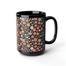 retro floral pattern mug daisy flower coffee mug retro style flower pattern mug